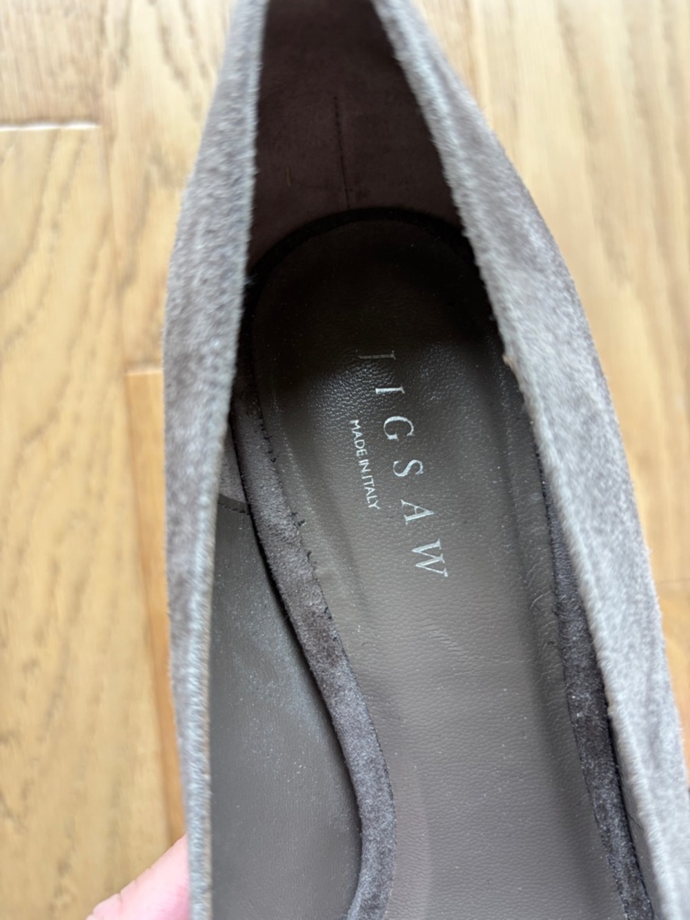 Jigsaw made in italy leather suede pumps gray womens 37/7 - Picture 3 of 7